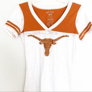 Blue 84 Tops - University of Texas T-shirt White Short Sleeve Blue 84 Tops - University of Texas T-shirt White Short Sleeve
